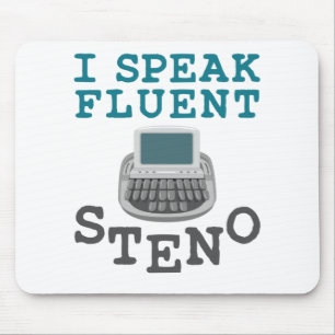 Ich spreche Fluent Steno Court Reporter Stenograph Mousepad