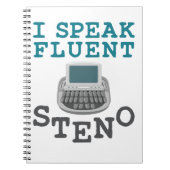 Ich spreche Fluent Steno Court Reporter Stenograph Notizblock (Vorderseite)
