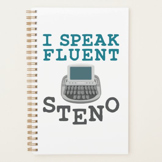 Ich spreche Fluent Steno Court Reporter Stenograph Planer (Vorderseite)