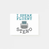 Ich spreche Fluent Steno Court Reporter Stenograph Post-it Klebezettel (Vorderseite)