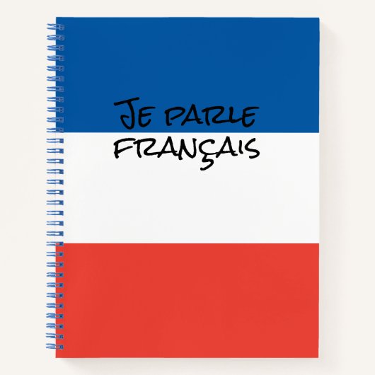 Ich spreche Französisch mit der Sprache der Flagge Notizblock (Vorderseite)