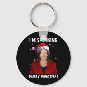 Ich spreche frohe Weihnachten Kamala Harris Santa  Schlüsselanhänger
