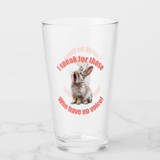 Ich spreche für diejenigen, die kein Sprachkaninch Glas (Vorderseite)