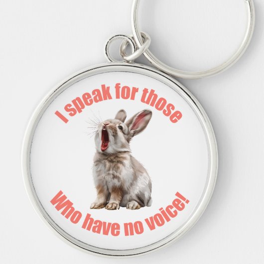 Ich spreche für diejenigen, die kein Sprachkaninch Schlüsselanhänger (Vorne)