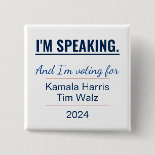Ich spreche gerade Kamala Harris 2024 Wahl Button