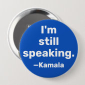 Ich spreche immer noch Kamala Blue Button (Vorne & Hinten)