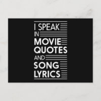 Ich spreche in Filmzitaten und Song-Texten