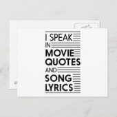 Ich spreche in Filmzitaten und Song-Texten Postkarte (Vorne/Hinten)
