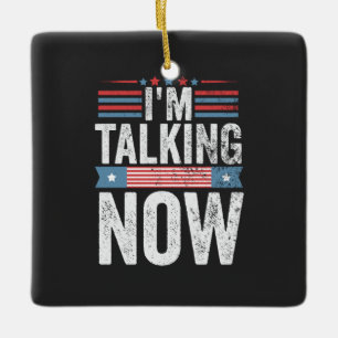 Ich spreche jetzt von Trump Kamala Präsident Debat Keramikornament