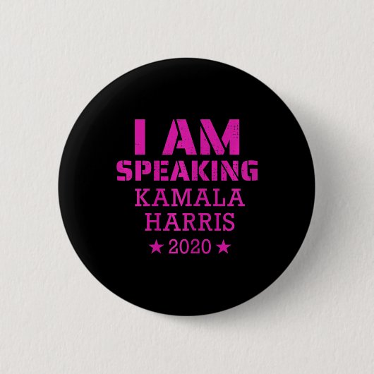 Ich spreche Kamala Harris 2020 Vizepräsident De Button (Vorderseite)