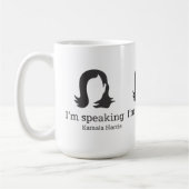 Ich spreche Kamala Harris Black and White Kaffeetasse (Links)