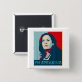 Ich spreche Kamala Harris Button (Vorne & Hinten)
