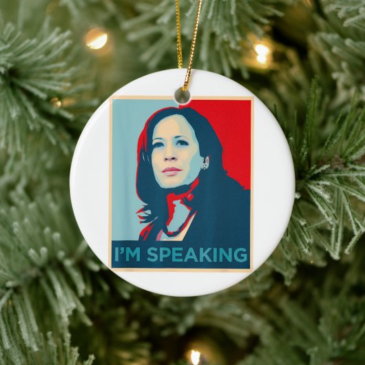 Ich spreche Kamala Harris Keramik Ornament (Baum)