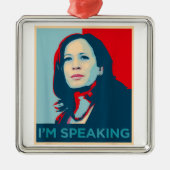 Ich spreche Kamala Harris Ornament Aus Metall (Vorne)