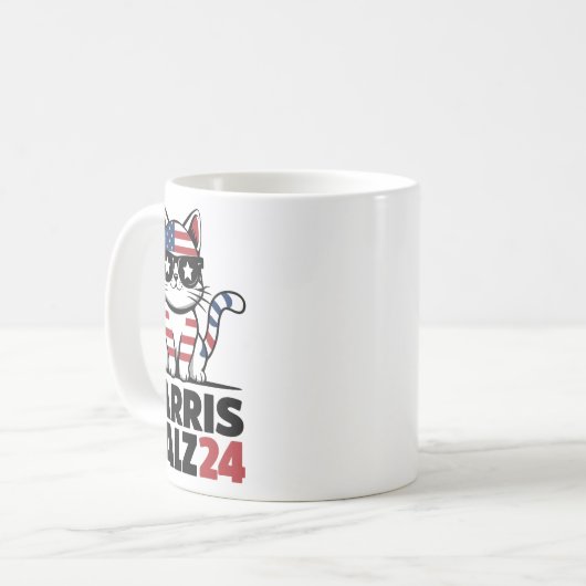 Ich spreche Kamala Harris Präsident Comma La Ameri Kaffeetasse (Vorderseite Links)