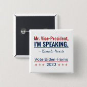 Ich spreche Kamala Harris Vizepräsidentin 2020 Button (Vorne & Hinten)