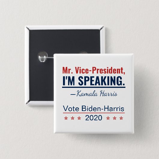 Ich spreche Kamala Harris Vizepräsidentin 2020 Button (Vorne & Hinten)