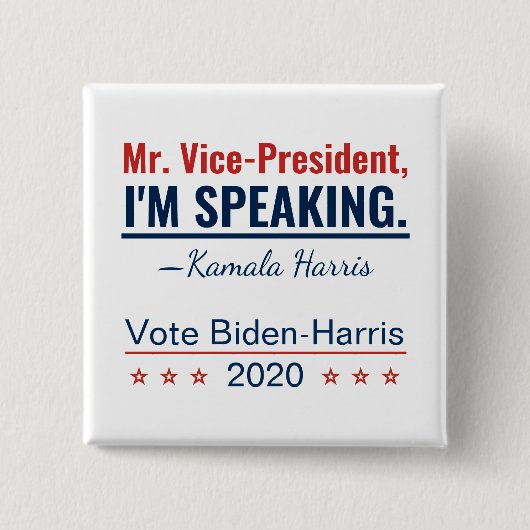 Ich spreche Kamala Harris Vizepräsidentin 2020 Button (Vorderseite)