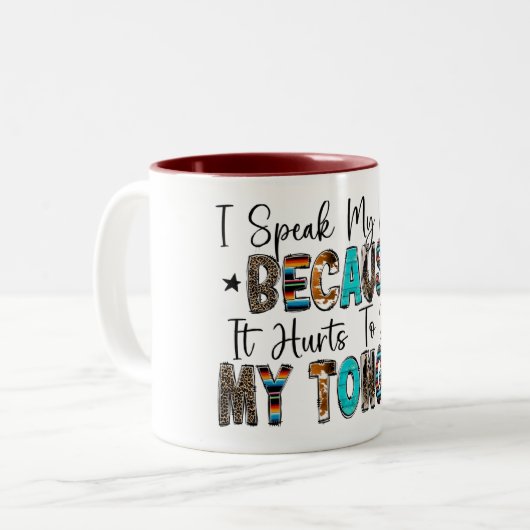 Ich spreche meinen Geist Zweifarbige Tasse (Vorderseite Links)