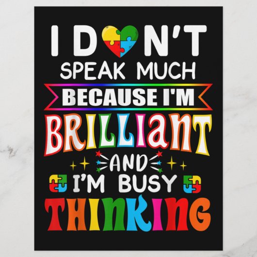 Ich spreche nicht viel brillante Autismus Autistik Flyer (Vorne)