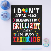 Ich spreche nicht viel brillante Autismus Autistik Flyer (Einzeln)