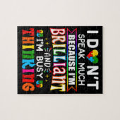 Ich spreche nicht viel brillante Autismus Autistik Puzzle (Horizontal)