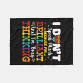 Ich spreche nicht viel brilliante Aufklärungsschwe Fleecedecke (Vorderseite (Horizontal))