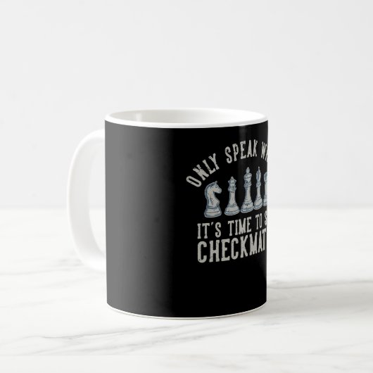 Ich spreche nur Checkmate Funny Chess Kaffeetasse (Vorderseite Links)