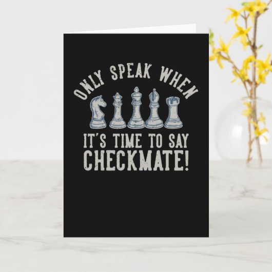 Ich spreche nur Checkmate Funny Chess Karte (Gelbe Blume)