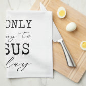 Ich spreche nur mit Jesus heute Glaube Spaß Küche Geschirrtuch (Viertel Falte)