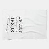 Ich spreche nur mit Jesus heute Glaube Spaß Küche Geschirrtuch (Horizontal)