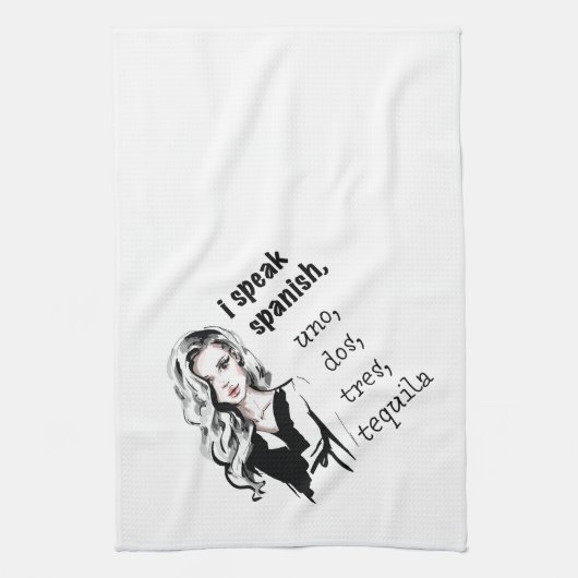 Ich spreche Spanisch Geschirrtuch (Vertikal)