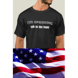 Ich spreche von politischem lustigem Zitat, weißer T-Shirt