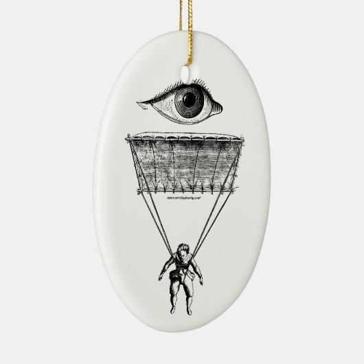 Ich springe mit Fallschirm ab Keramikornament (Rechts)