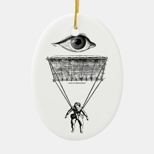 Ich springe mit Fallschirm ab Keramikornament (Vorne)