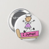 Ich springe Stickfigur Knopf Button (Vorne & Hinten)