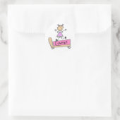 Ich springe Stickfigur Mädchen Aufkleber (Tasche)