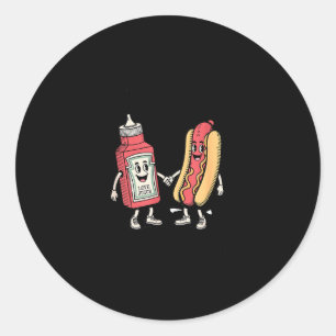 Ich spritze auf heiße Würstchen - Lustiger Hot Dog Runder Aufkleber