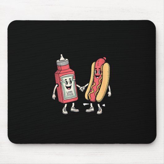 Ich spritze auf heiße Würstchen Lustiger Witz Retr Mousepad (Vorne)