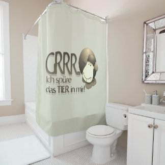"Ich spüre das Tier in mir" in Sepia Duschvorhang