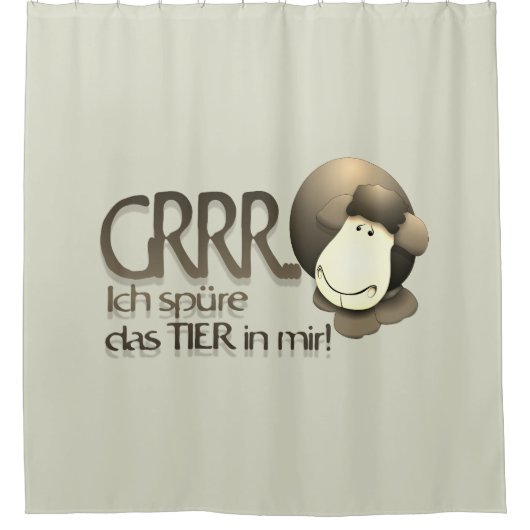 "Ich spüre das Tier in mir" in Sepia Duschvorhang (Vorderseite)