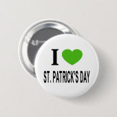 ICH ❤️ ST. PATRICKS TAG mit grünem Herzen Button (Vorne & Hinten)