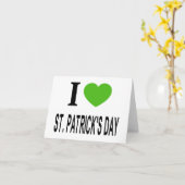 ICH ❤️ ST. PATRICKS TAG mit grünem Herzen Karte (Gelbe Blume)