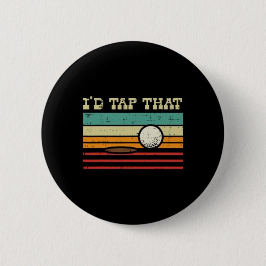 Ich Stach den Golfball Sunset Retro Golfer Button (Vorderseite)
