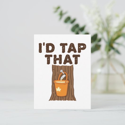 Ich Stach diese Ahornzuckerkultur Baumsirup Postkarte (Stehend Vorderseite)