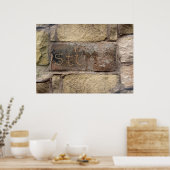 "Ich stecke fest" ein anderer Stein in der Wand Poster (Küche)