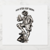 Ich steh auf Berg und trink mein Bier Bierflaschenetikett (Einzelnes Label)