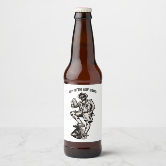 Ich steh auf Berg und trink mein Bier Bierflaschenetikett (Vorderseite)