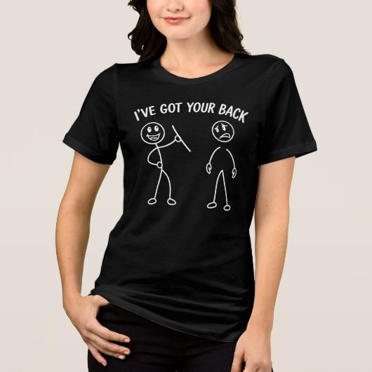 Ich Steh Hinter Dir Lustiger Support Tri-Blend Shirt (Vorderseite)