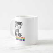 Ich stehe auf der rechten Seite der Geschichte Kaffeetasse (Vorderseite Links)